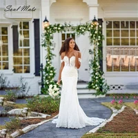 sexy lace v neck mermaid 2022 wedding dress for women white applique bridal gown elegant backless bridal dress robe de mari%c3%a9e