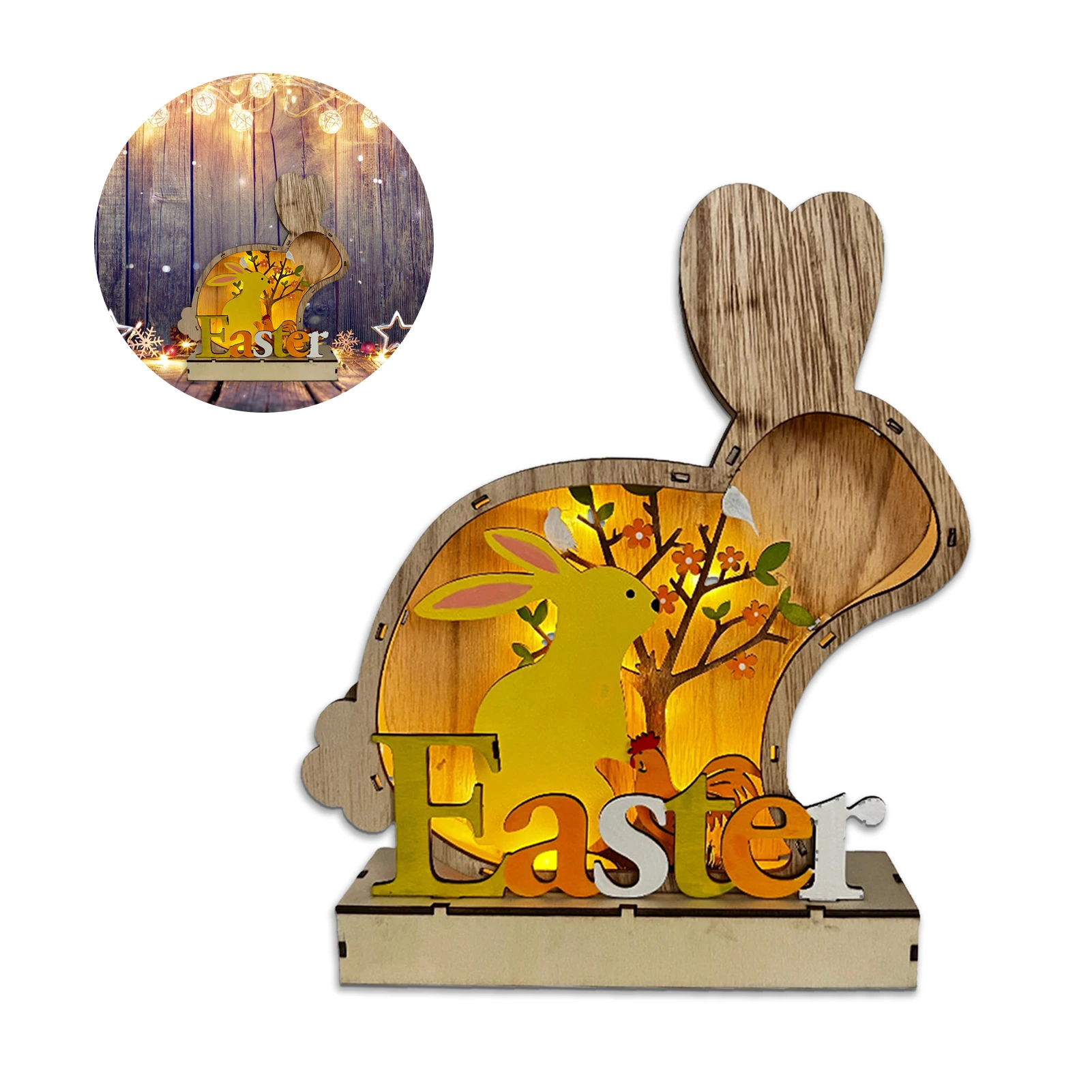 

Пасхальный стол, деревянные знаки, Пасхальный кролик, Декор, деревянные кролики, украшения с подсветкой, пасхальные украшения, полый кролик,...