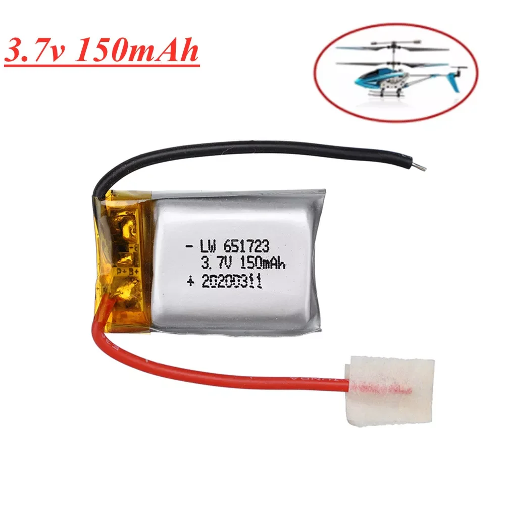 

3.7V 150mah lipo battery 651723 for Syma S107 S107G S107-19 Skytech M3 S977 RC Helicopter Spare Parts 3.7v Lithium Battery