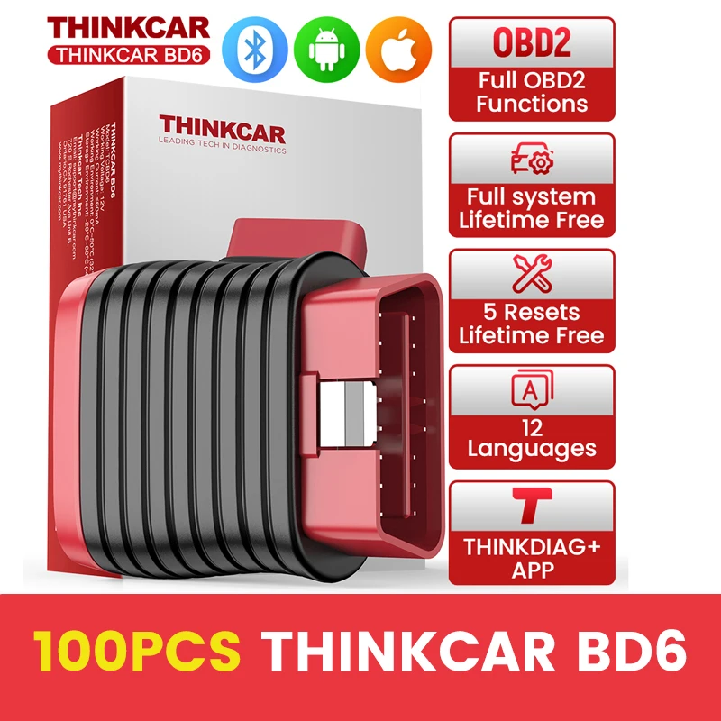 

10 шт.-100 шт. THINKCAR BD6 OBD2 сканер для всех автомобилей полная диагностика системы пожизненный бесплатный диагностический инструмент obd 2