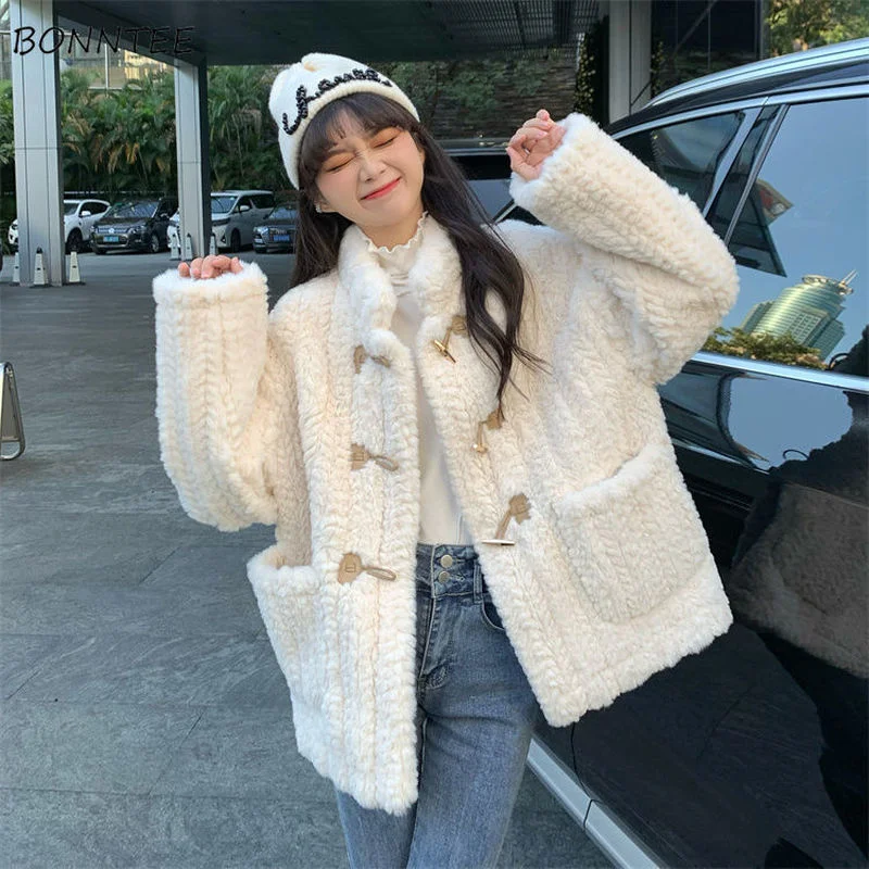 

Базовые куртки для женщин однотонные Простые Модные подростковые свободные зимние уютные шикарные повседневные для колледжа для молодых д...