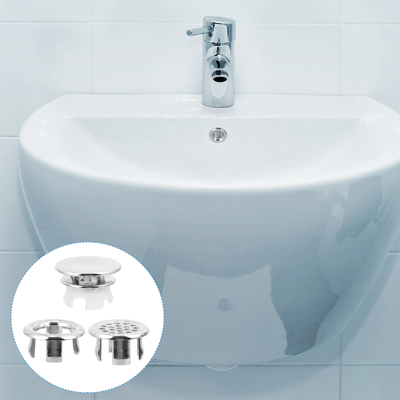 

15 Pcs Overflow Hole Bathroom Sink Cover Drain Tub Accessories Bathtub Wash Basin Accessory Plastic Ring