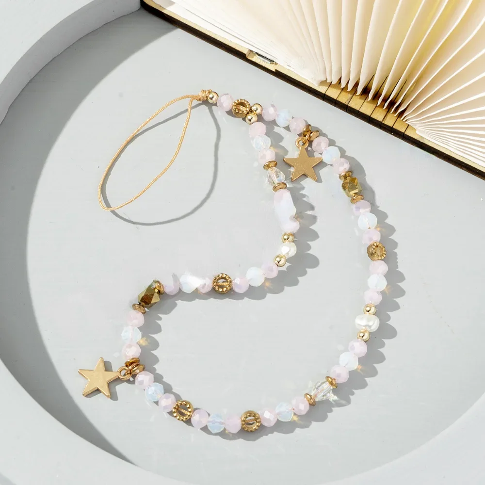 Акриловый Кулон С Пятиконечной Звездой И Бусинами Цепочка Для Телефона Модный