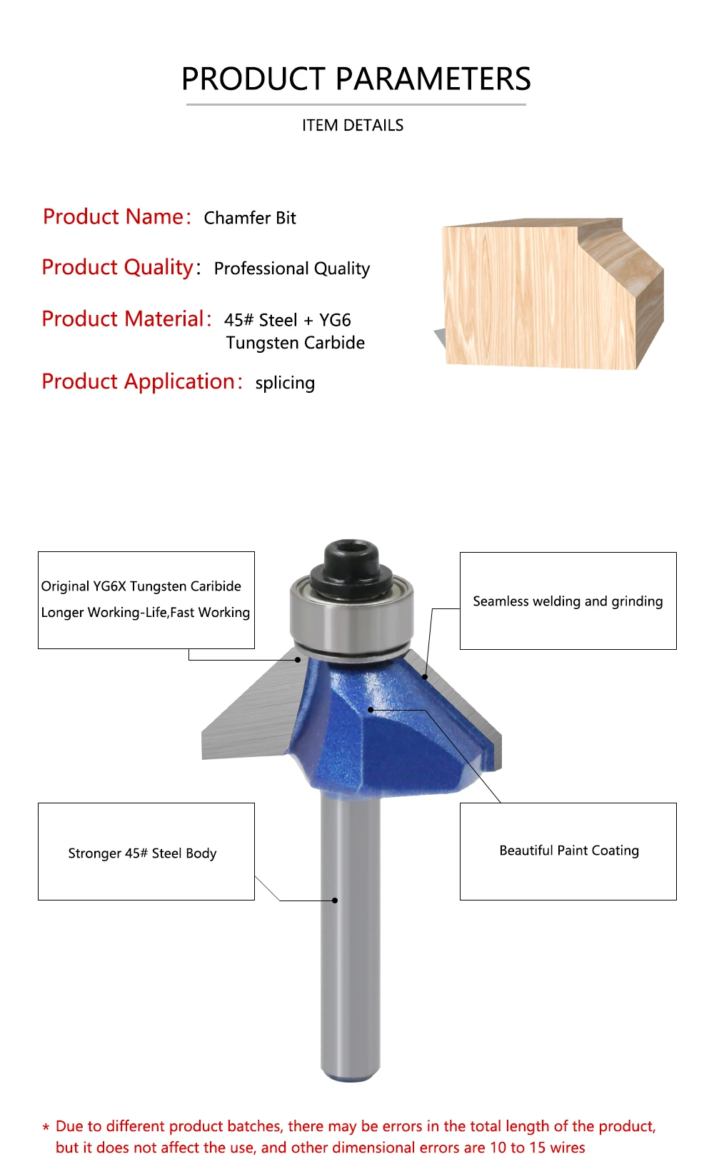 LAVIE 1 шт. 1/4 хвостовик 45 градусов фаска фреза сверло высокое качество кромки