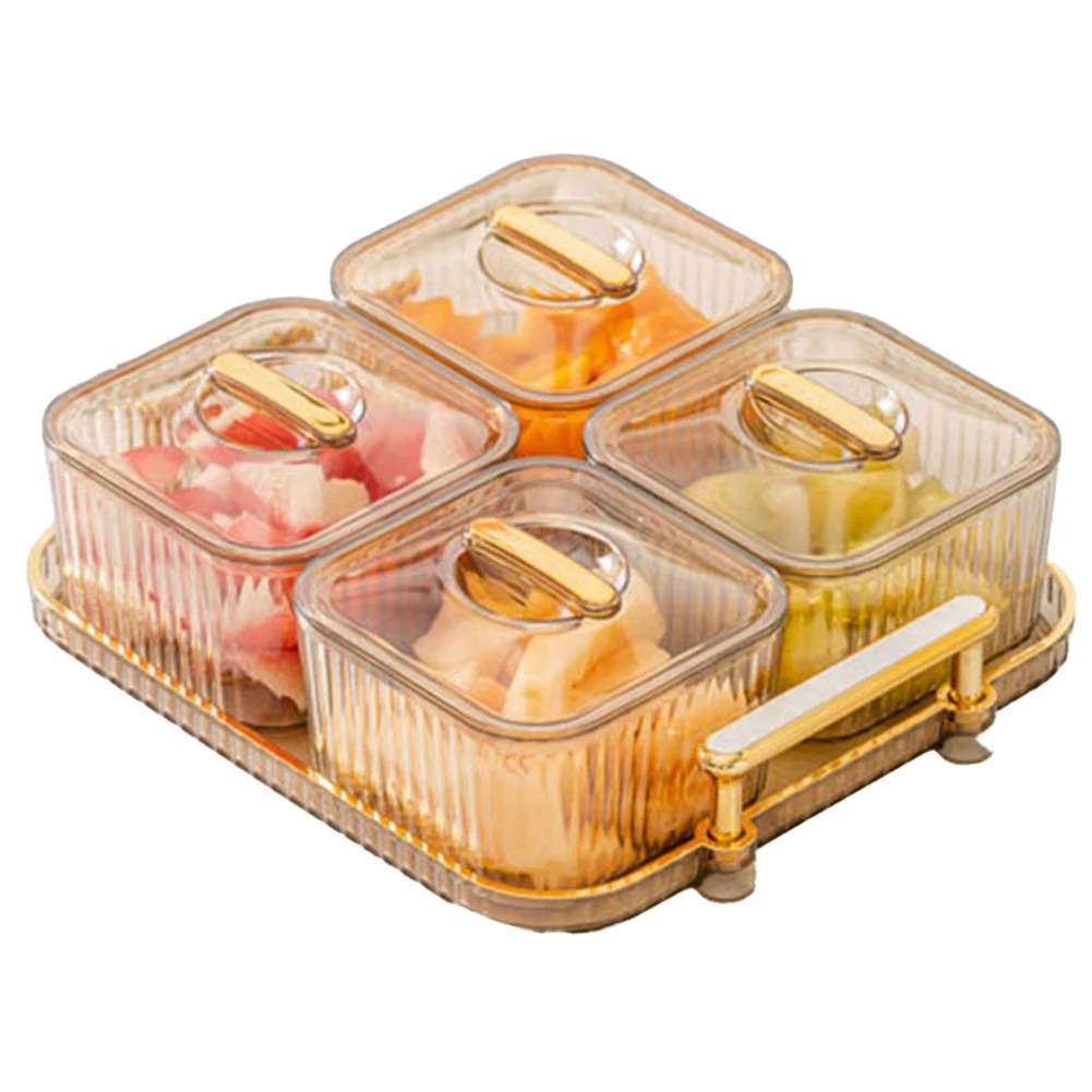 

Fruit Tray Transparent Fruit Plate Coffee Table Candy Plate Nut Dried Fruit Storage Box Snack Storage Tray With Lid For Birthday