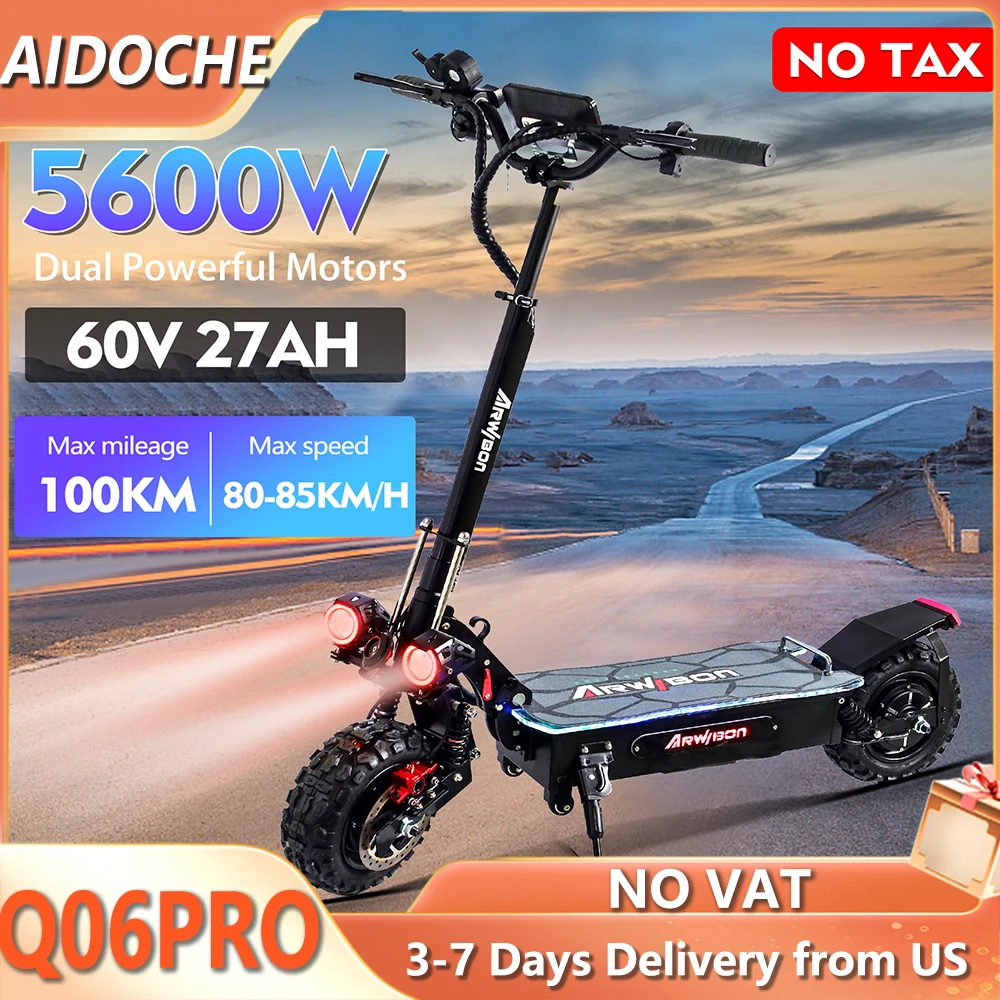 

Q06Pro Electric Scooter 5600W 60V 27AH 80KM//H 100KM Long Range New Upgraded Adult Scooter Anti-slip Folding Electric Scooter