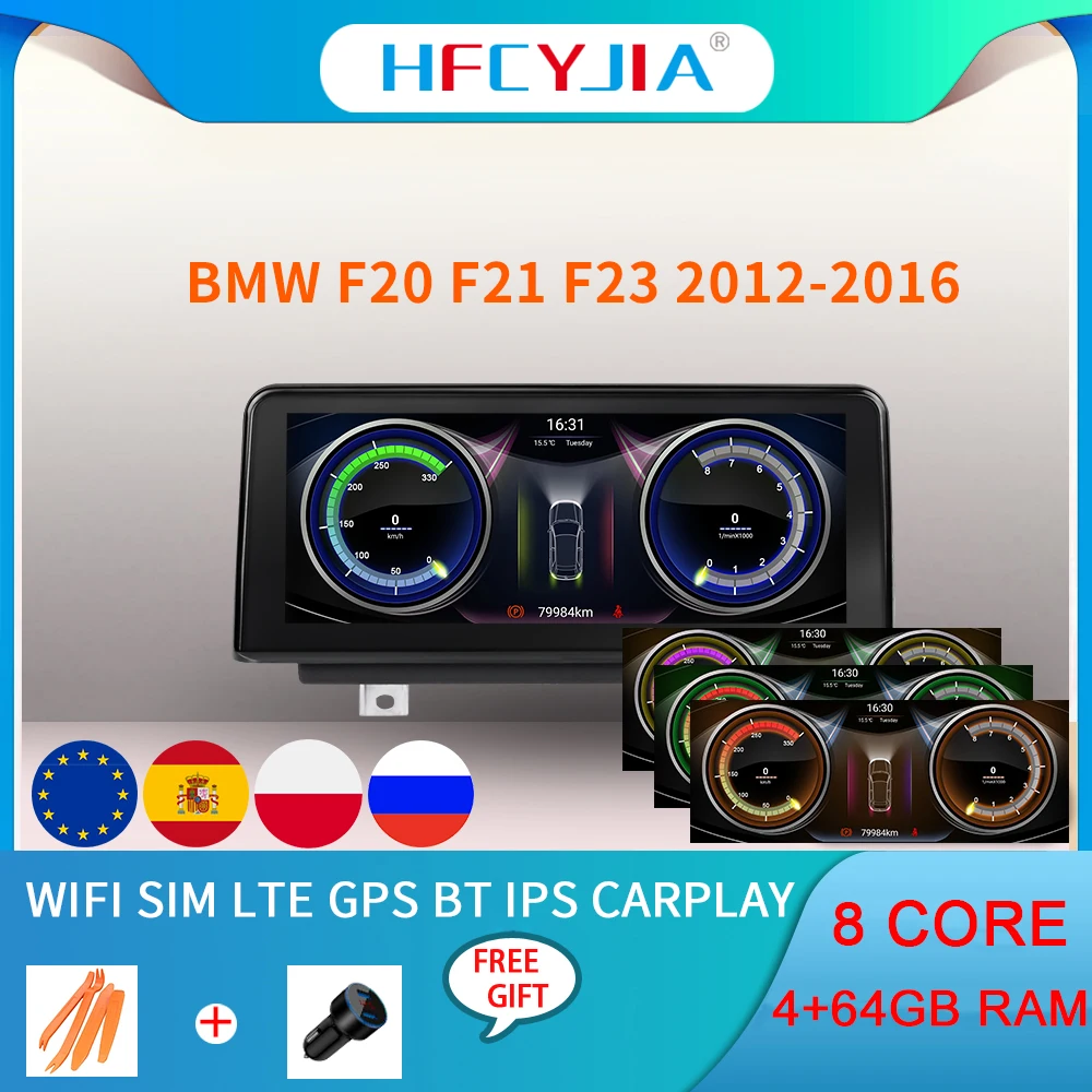 

8 Core 4+64GB Car Multimedia Player For BMW F20 F21 F22 F23 12-17 Google BT GPS NAVI IPS Touch Screen Android 10 Carplay Radio