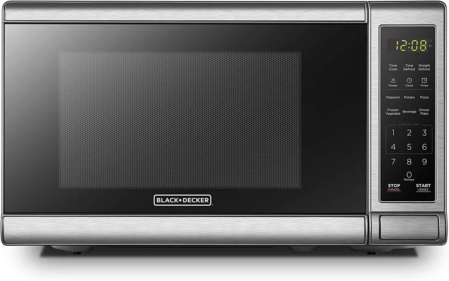 

EM720CB7 Digital Microwave Oven with Turntable Push-Button Door Child Safety Lock 700W Stainless Steel 0.7 Cu.ft