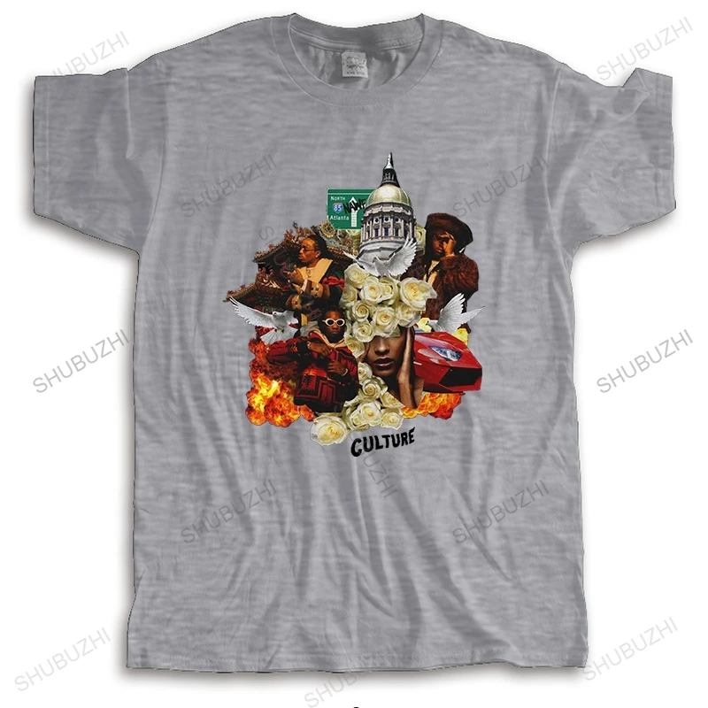 Лидер продаж Мужская футболка Летняя Хлопчатобумажная Migos Culture черная