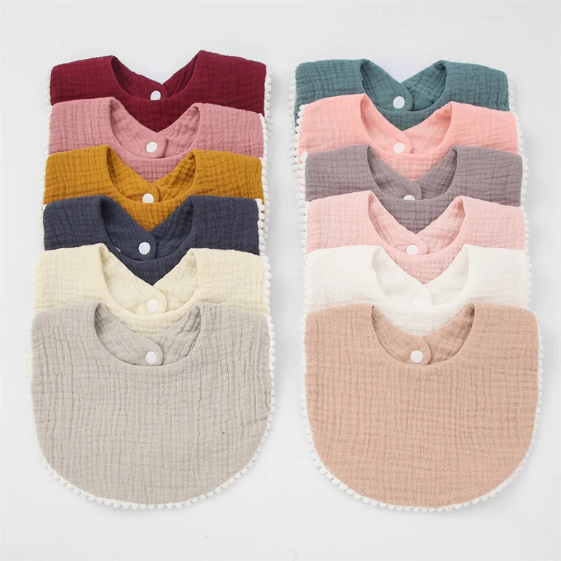 

Baby Feeding Bib Soft Cotton Bandana Newborn Baby Burp Cloth Muslin Absorbent Saliva Towel Toddler Drool Scarf