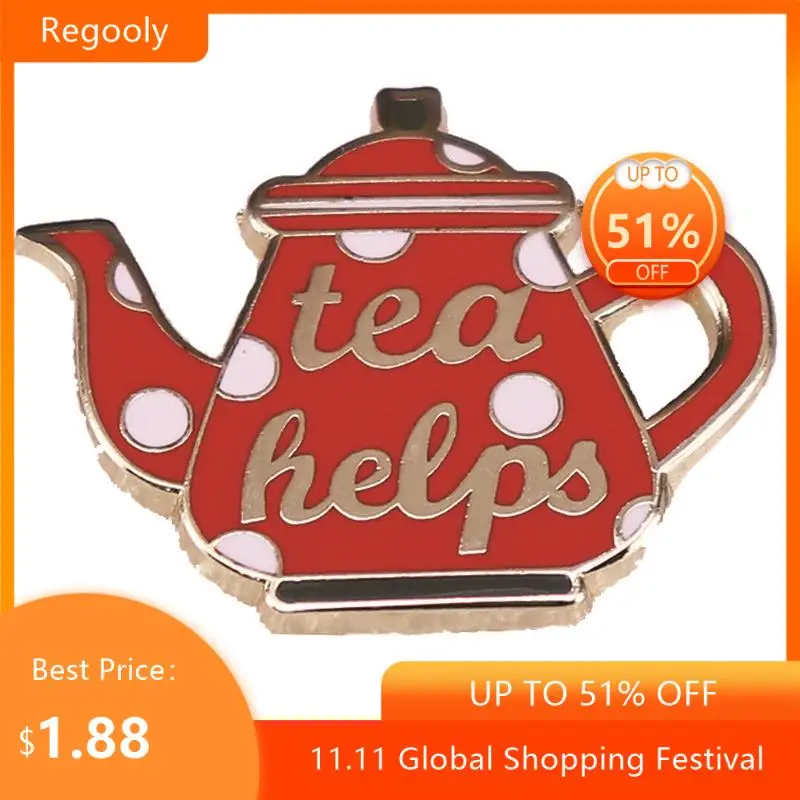 

Red Tea Cute Metal Enamel Pins and Brooches for Women Men Lapel Pin Backpack Bags Badge Kids Gifts