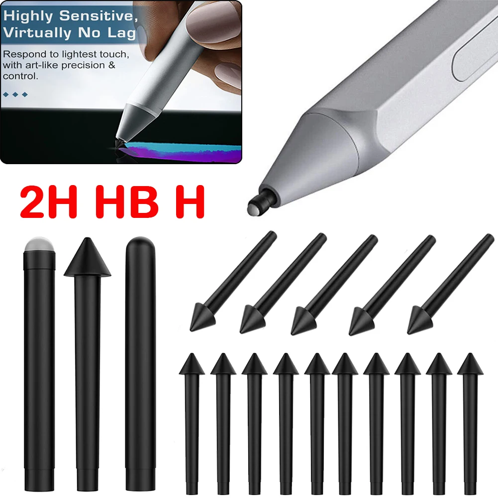 

3/5pcs 2H HB H Touch Screen Pen Spare Nibs Replacement Plastic Stylus Tips Refill Accessories for Microsoft Surface Pro 7/6/5/4