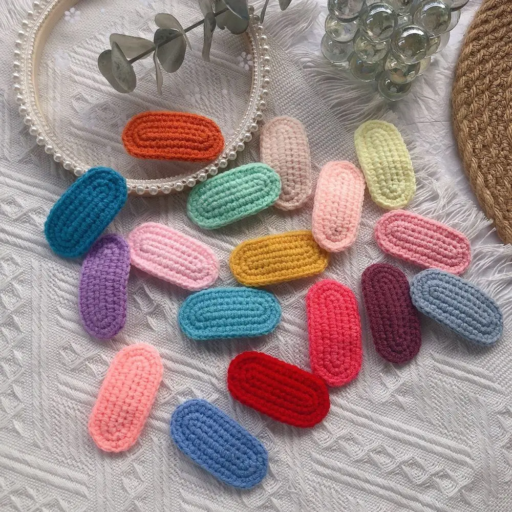 

20pcs Multicolor Handmade Cotton Wool Yarn Crocheted Knitted Snap Hair Clips Slide Barrettes Grip for Women Girls Kids Teens Pet