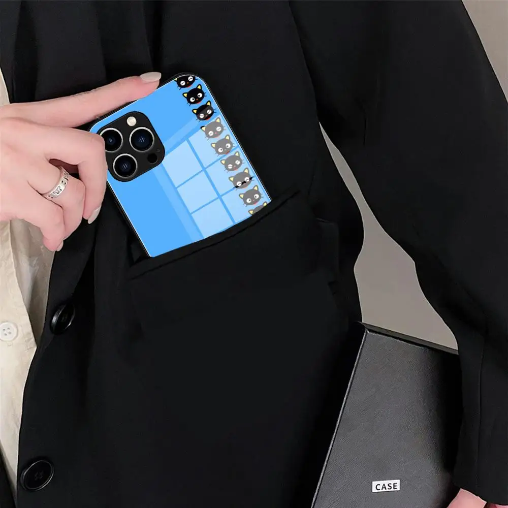 Чехол для телефона с милым мультяшным котом ChococatS стекло iPhone 16 Promax 15 Pro 14 Plus 13 12 mini