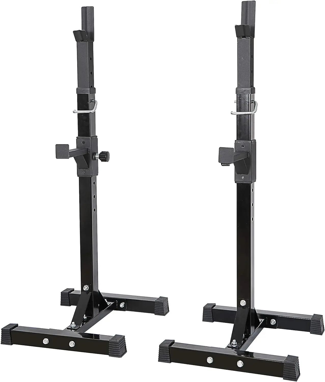 

of Adjustable Height 45"-70" Professional Portable Dumbbell Racks Sturdy Steel Squat Barbell Free Bench Press Stands Ho