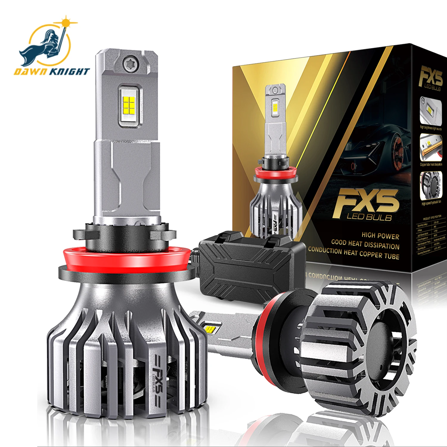 

DAWNKNIGHT FX5 110 Вт H7 H4 H1 лампа светодиодная для авто автомобиля 2 шт 7035 Чип 6000K H11 HB3 9005 HB4 9006 турболампа светодиодный светильник комплект для автомобиля 12 В