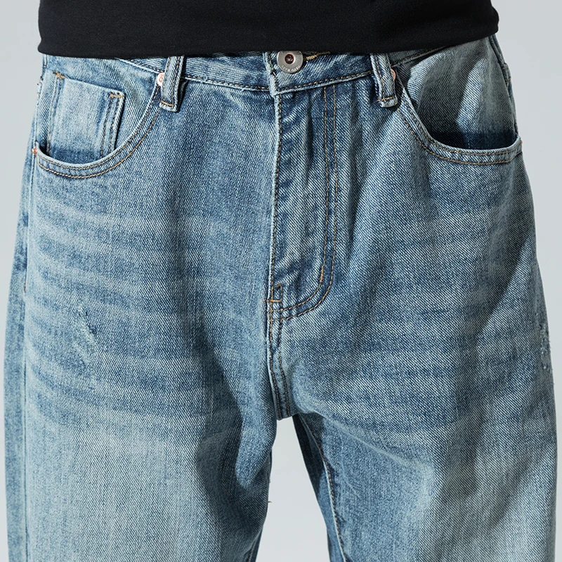 Men Jeans Loose Fit Light Blue 2022 