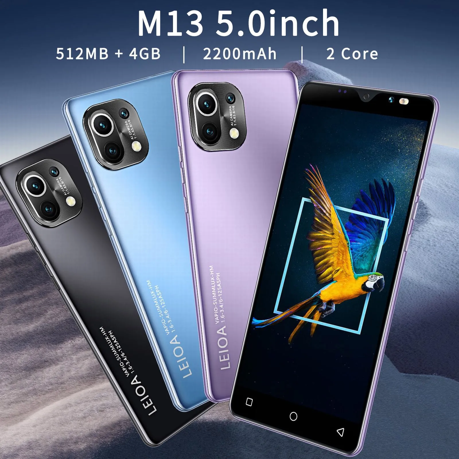 Бесплатная доставка дешевые смартфоны на Android M13 5 0 дюйма разблокировка по лицу HD