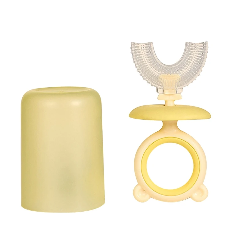 

Мультяшные ручные U-образные зубные щетки 360 °, детская зубная щетка из пищевого мягкого силикона, щетки для зубов, детское средство для чист...