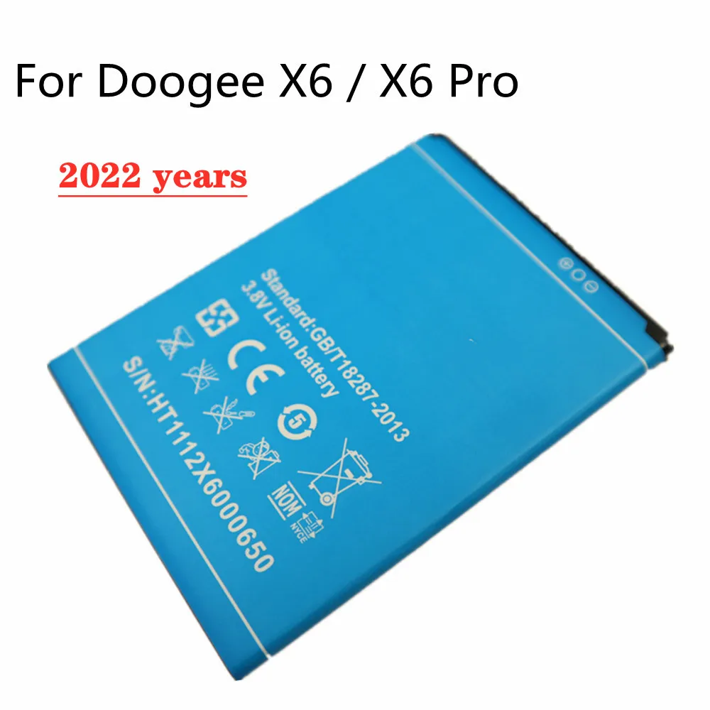 

2022 year New Original Battery For DOOGEE X6 Battery 3000mAh Backup Bateria for Doogee X6 Pro X6Pro Phone Rechargeable Batteries
