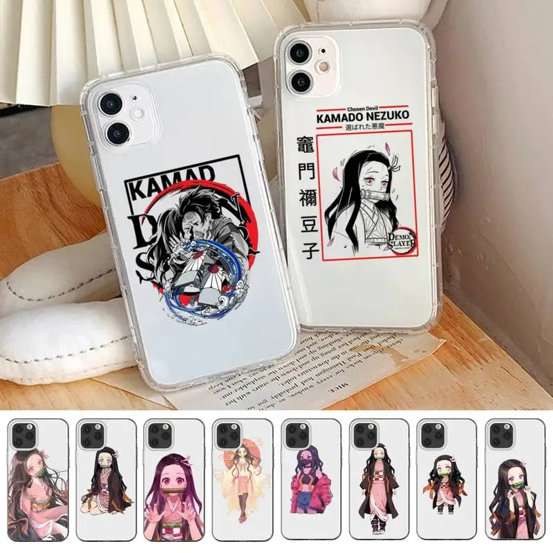 

Nezuko Kamado Kimetsu no Yaiba Phone Case for iPhone 11 12 13 mini pro XS MAX 8 7 6 6S Plus X 5S SE 2020 XR clear case
