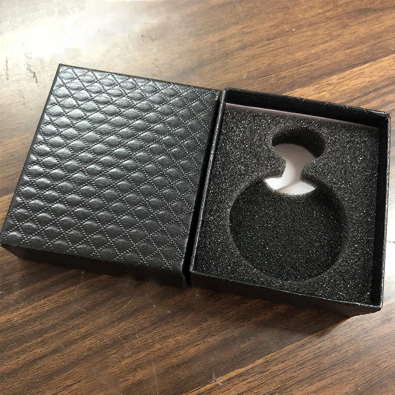 Diamond Pattern Jet Black Pocket watch box organizer  luxury box men jewellery bo