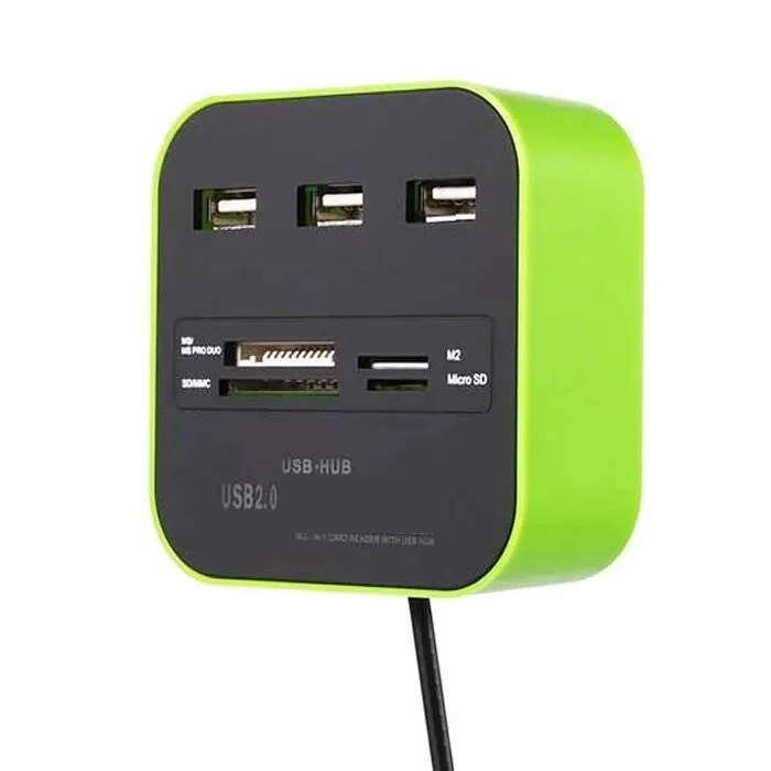 

Erilles USB HUB Combo All In One USB 2.0 Micro SD High Speed Card Reader 3 Ports Adapter Connector For Tablet PC Computer Laptop