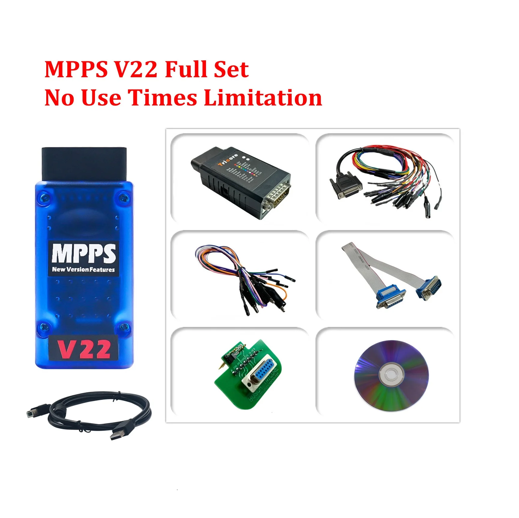 Высокое качество MPPS V22 полный комплект V22.2.3.5 ECU главный + трехколесный + многозагрузный + разрывной трехколесный сканер без блокировки Высокое качество MPPS V22 полный комплект V22.2.3.5 ECU главный + трехколесный + многозагрузный + разрывной трехколесный сканер без блокировки