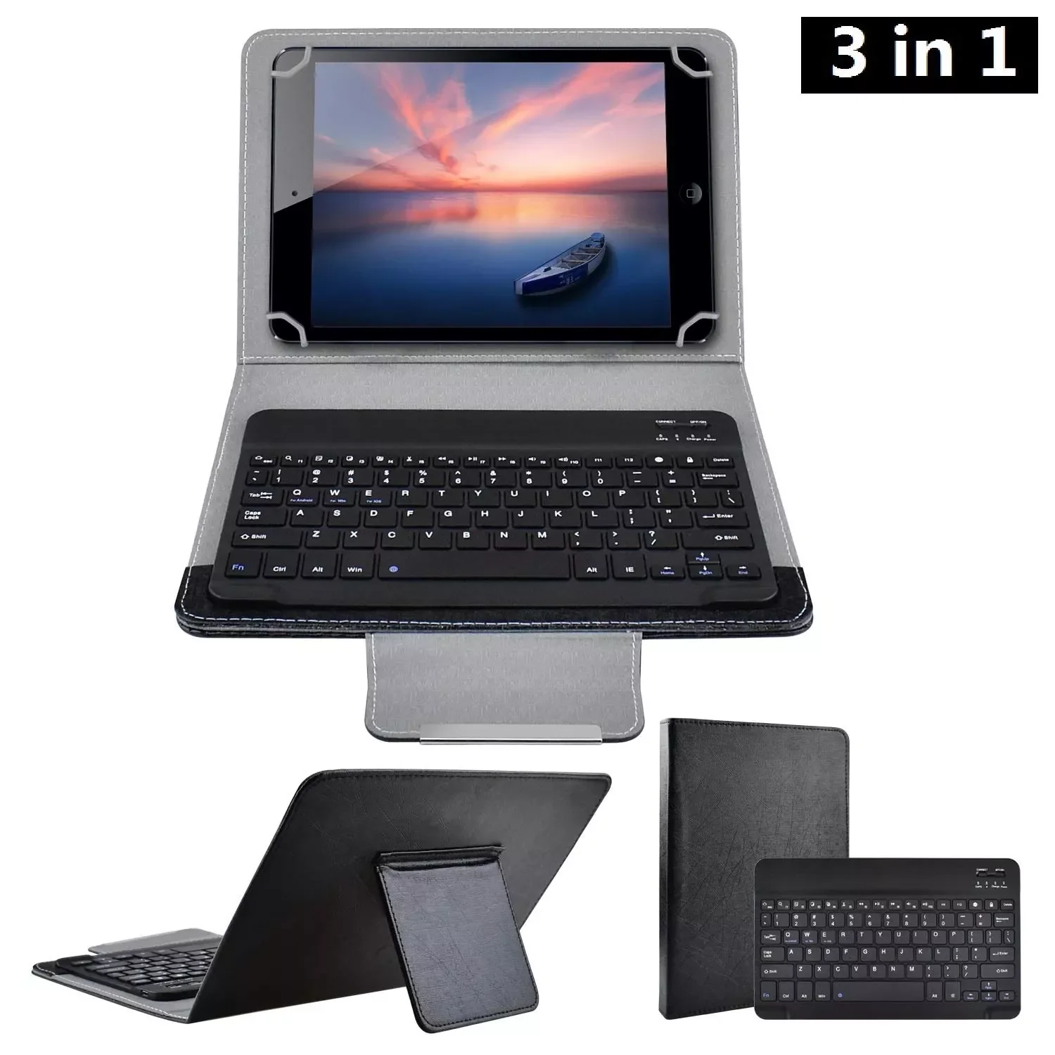 

2022 trend Bluetooth Keyboard For Tablet PU Leather Case Stand Cover For Pad 7 8 Inch 9 10 Inch For IOS Windows