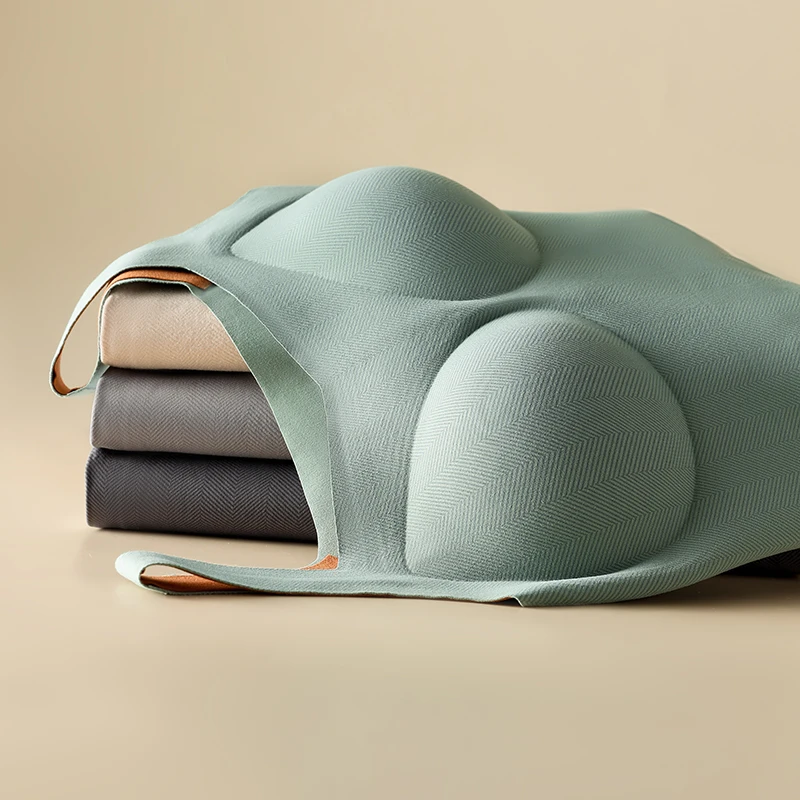 Autumn Winter Plus Velvet Seamless Thermal Women Vest  inner Pad Cup Volcanic Rock Keeping Warm Thermal Women Underwear Clothes