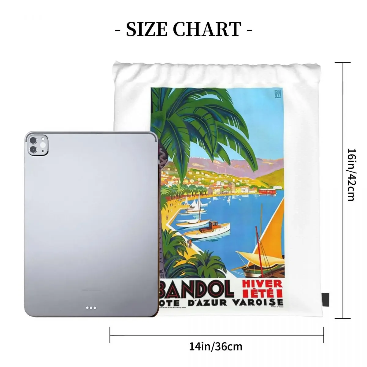 1932 FRANCE Bandol Cote Dɺzur дорожный постер рюкзаки сумки на шнурке карманная сумка для