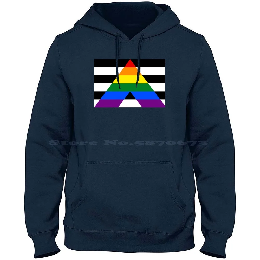 Lgbtq Ally Pride Flag 100% хлопок Толстовка с капюшоном Футболка Гей Лесбиянка Queer Support Flas