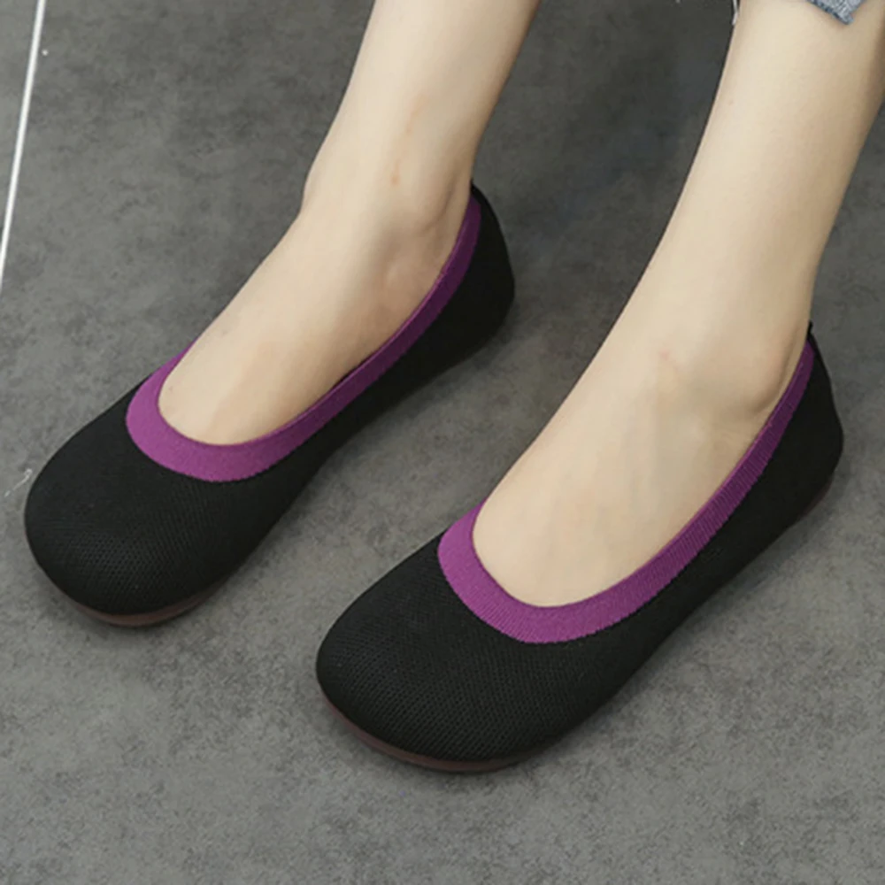 

Туфли женские в стиле ретро, Повседневные вязаные кроссовки, круглый носок, плоская подошва, лоферы, выходные, для осени, a21