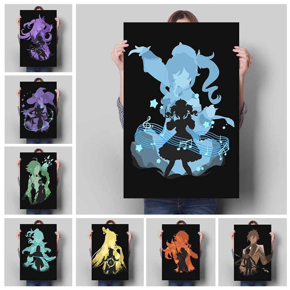 

Video Game Genshin Impact Anime Posters Mural HD Picture Character Prints Canvas Painting for Kids Game Room Home Decoration