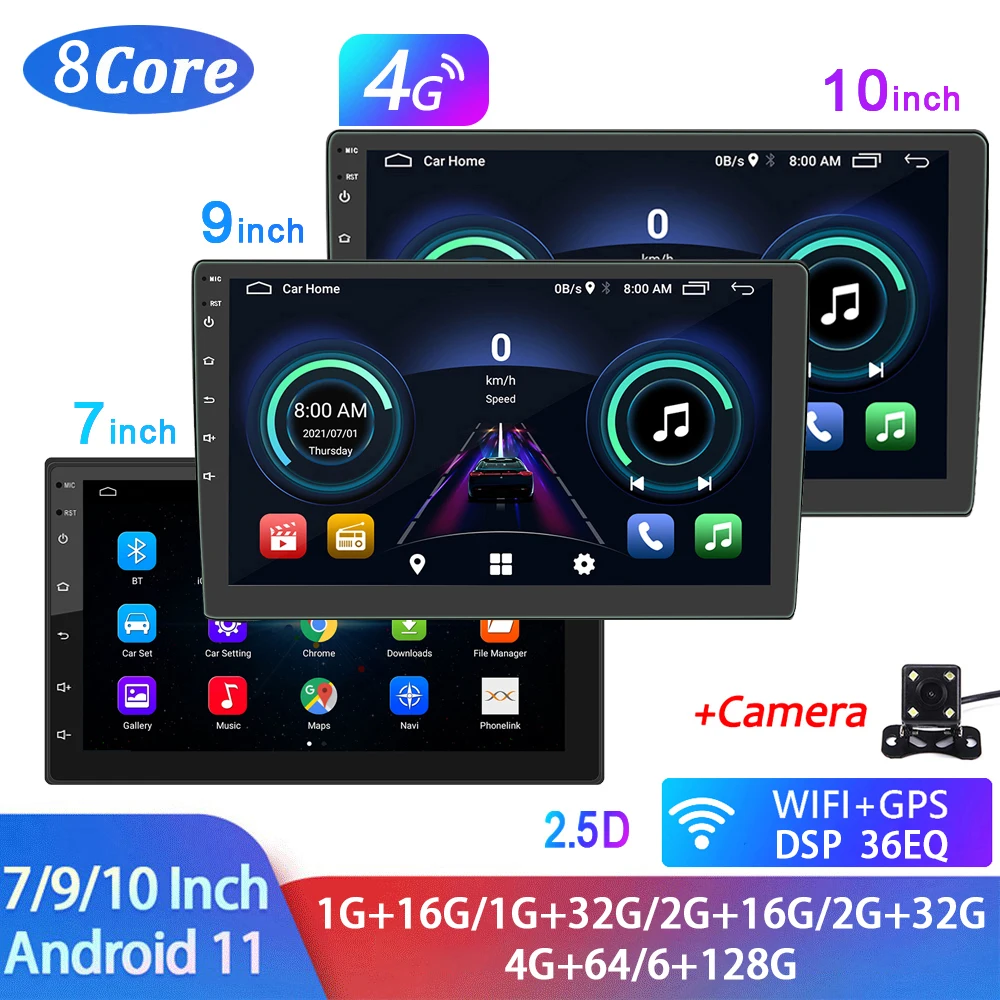 Универсальный мультимедийный mp5-плеер плеер на Android 11 7/9/10 дюймов с GPS для Volkswagen Nissan