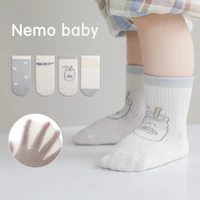 4 pairs boys and girls socks 2022 summer new baby socks ultra thin mesh newborn baby cotton socks cute cartoon childrens socks