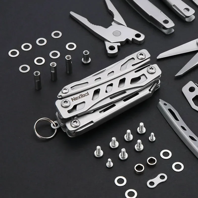 NexTool Мини-флагманский брелок EDC Мультитул 10 в 1, мини-карманный нож, многофункциональный инструмент со складными плоскогубцами, ножницы, открывалка для бутылок (art.: 3920cb487c0f0) - 3920cb487c0f0