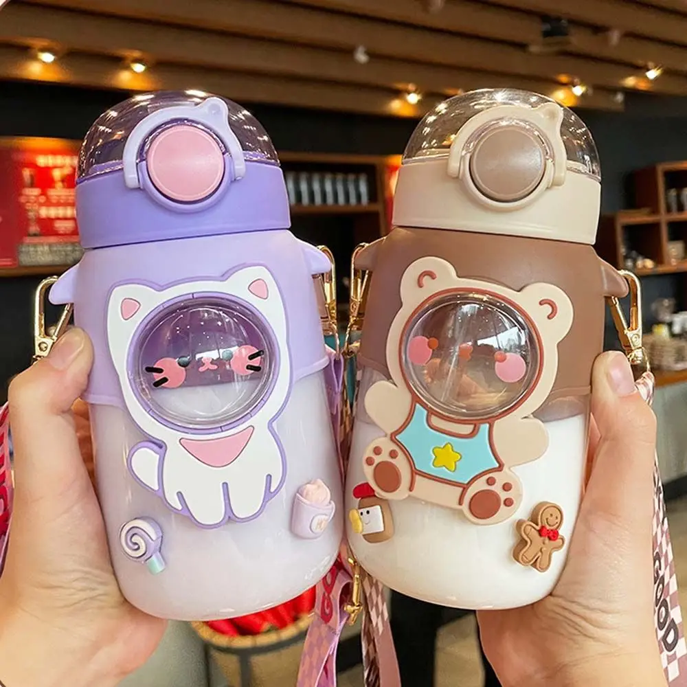 

Portable Cute Plastic Cartoon Anti Fall Children Travel Kids Water Bottle Learning Drinking Sippy Cups Outdoor Mugs