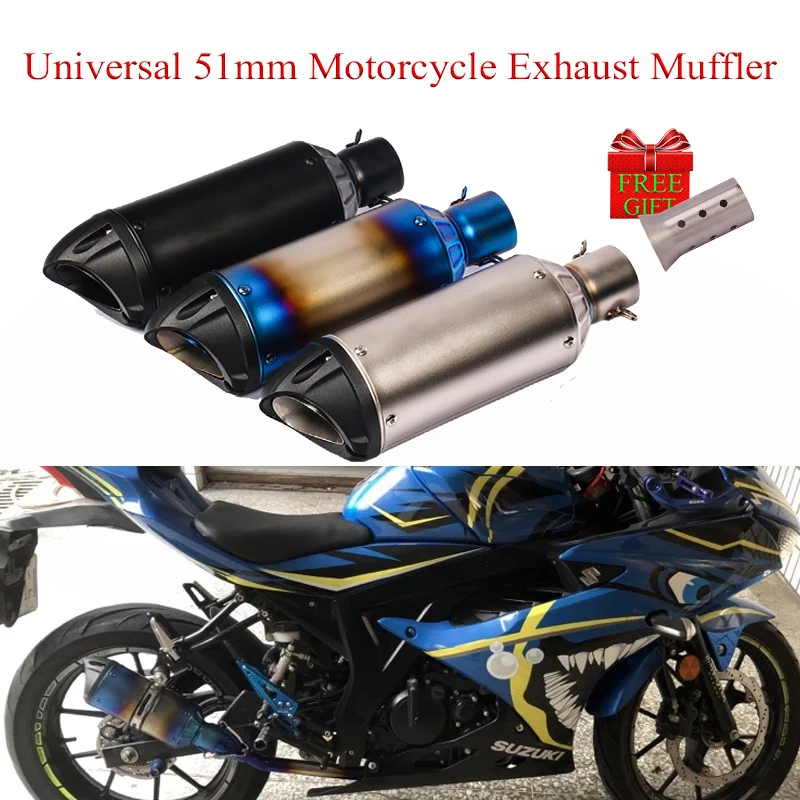

Universal Motorcycle 51mm Exhaust Yoshimura Muffler GP Escape Moto With DB Killer For Er6N S1000RR Gsxs750 Z900 PXC125 S.C A.K