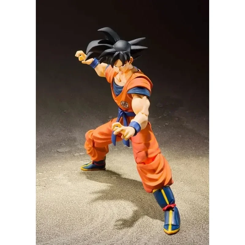 В наличии Подлинная Bandai Dragon Ball Z SHF A Saiyan Raised On Earth Son Goku 2.0 Аниме Фигурка Игрушки