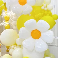 235pcs white daisy flower foil balloon kids birthday flower balloons for baby shower wedding party decor globos toy photo prop