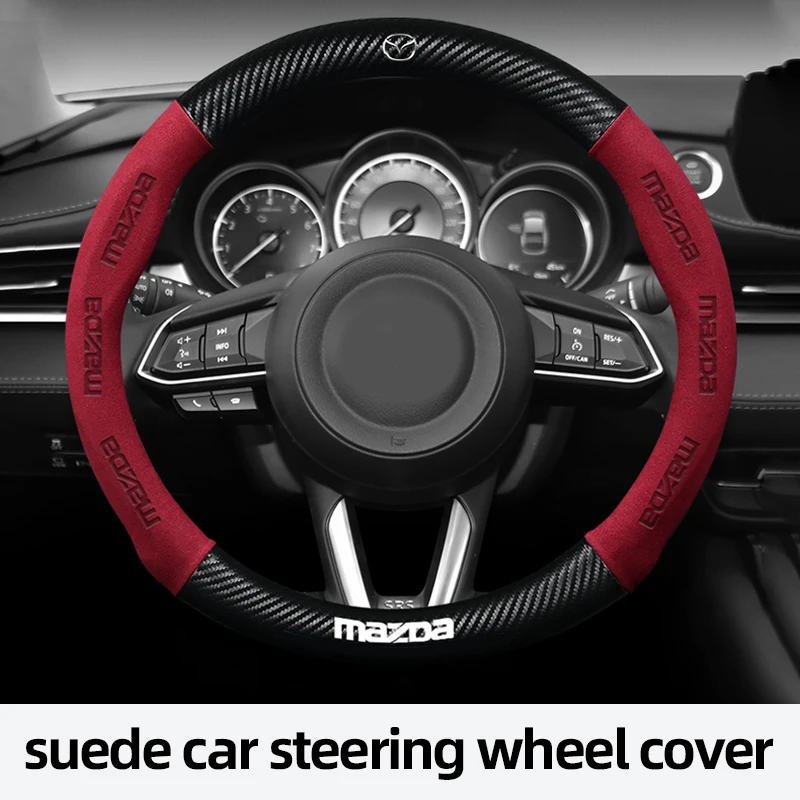 

Car Suede Cover Steering Wheel Cover For Mazda 2 3 6 Atenza Axela Demio CX-5 CX5 CX-3 CX7 CX-9 Safe and Non Slip Car Accessories