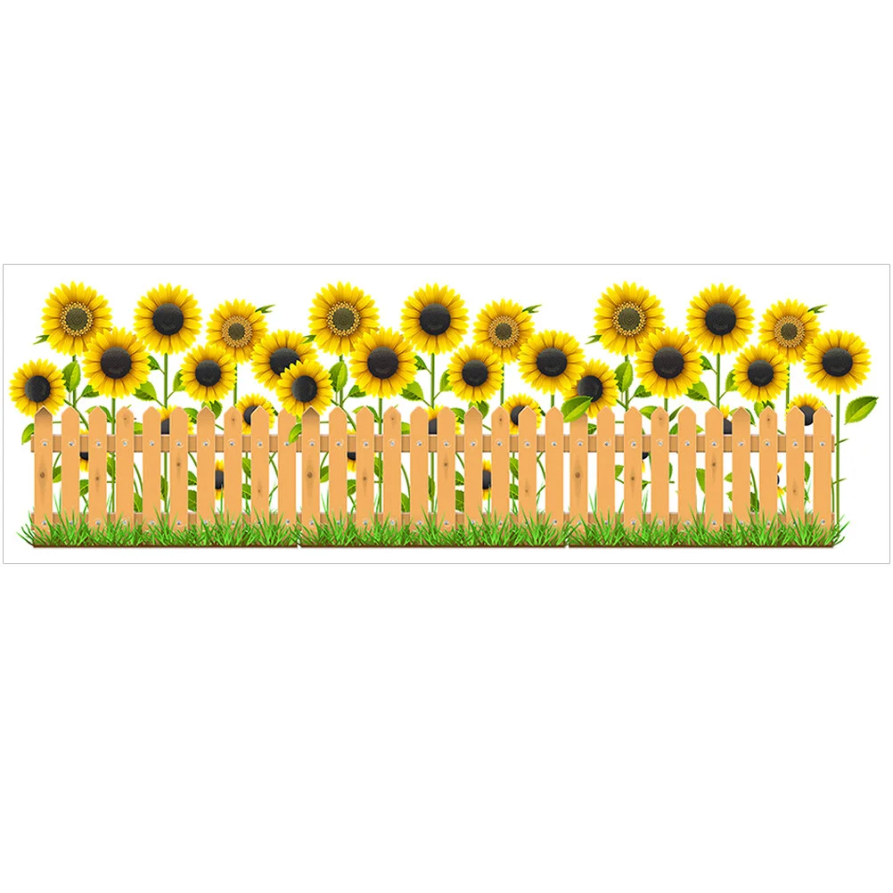 

2 Sheets Sunflower Stickers Flowers Decor Spring Bulletin Board Borders Classroom Decorations Cork Pvc