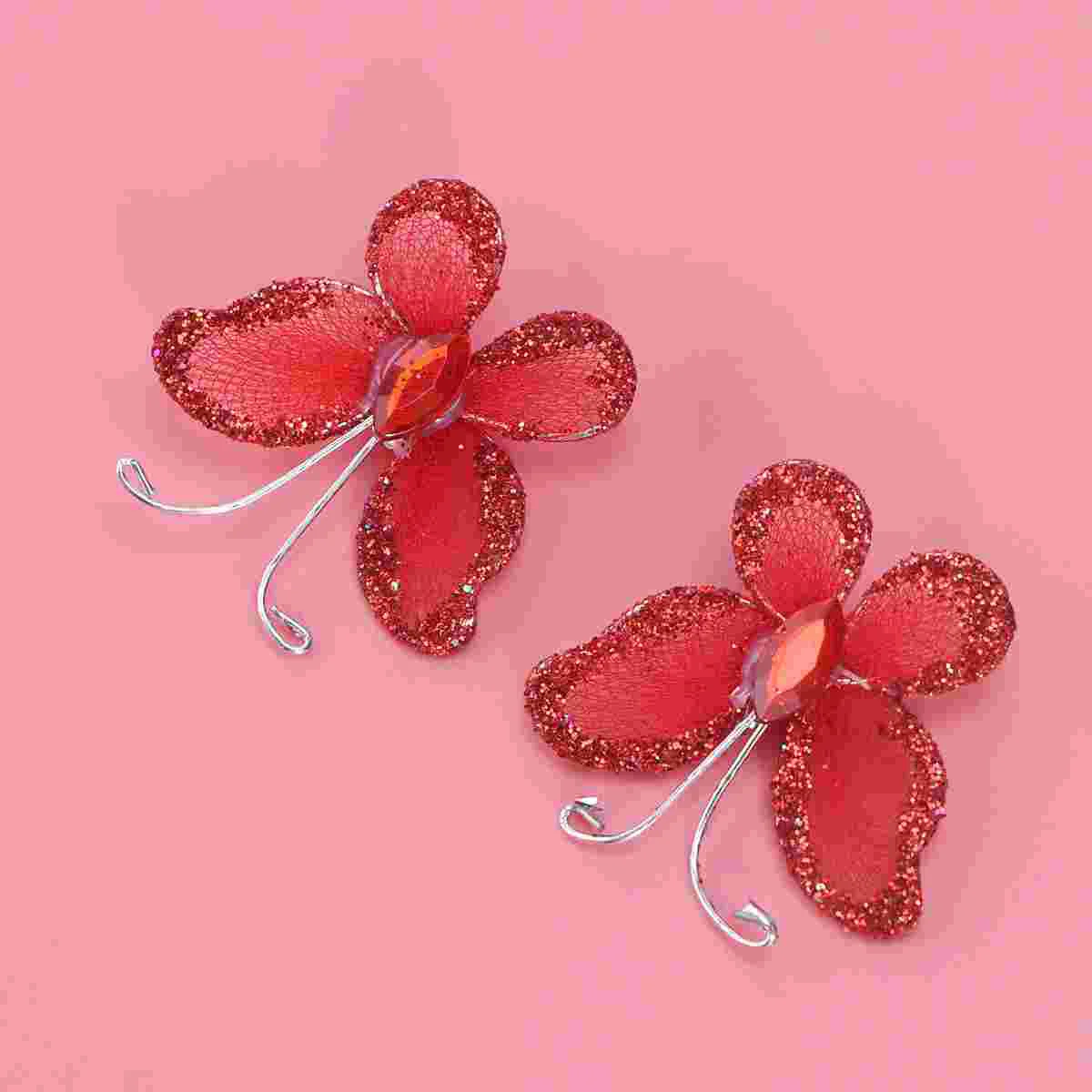 

Decorations Butterflies Purple Wedding Crafts Wired Decorative Favor Wire Mesh Craft Party Glittering Decoration Organza Theme