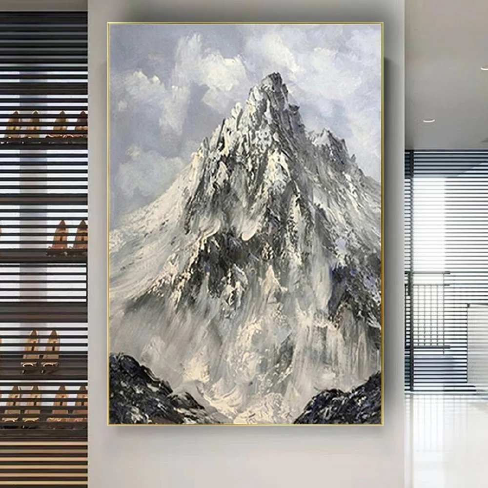 

Heavy Scraper Texture Abstract Thick Knife Landscape Wall Art Picture Grey Canvas Poster Simple Nordic Oil Painting Decor Home