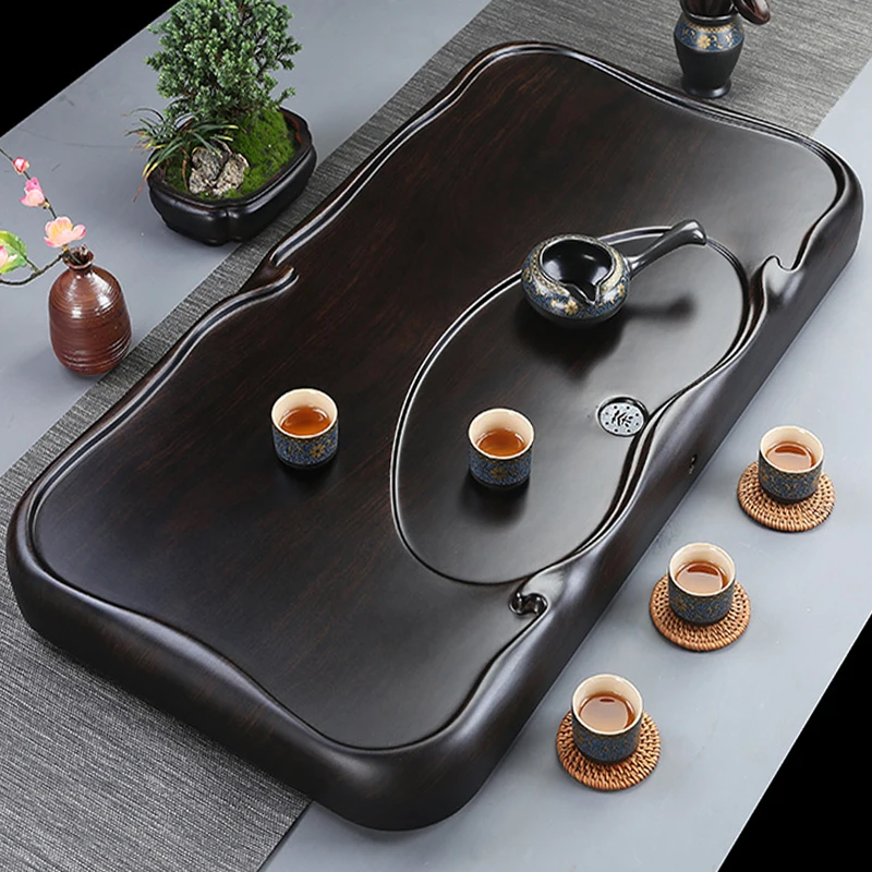 

Black Appetizer Buffet Presentation Wooden Tray Tea Serving Tray Provide Luxurious Coffee Table Breakfast Plateau Tea Plate
