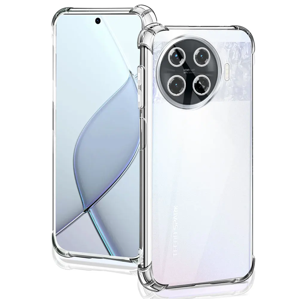 Противоударный чехол для Tecno Spark 20 Pro Plus прозрачный силиконовый мягкий телефона +