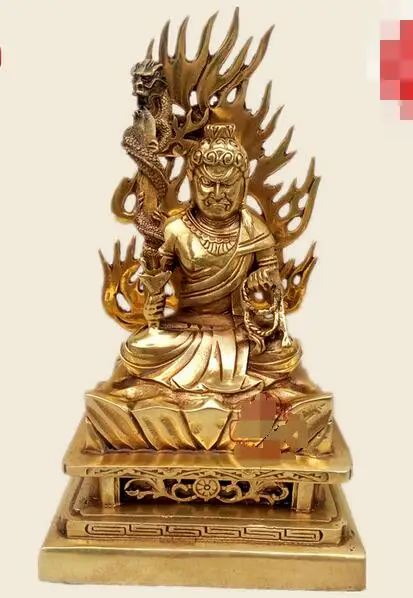 

Old China Brass carved Tibetan Buddhist Acalanatha Bodhisattva Buddha Statue