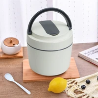 round food grade plastic thermal lunchbox portable hermetic microwavable lunch box office worker student bento box with spoon