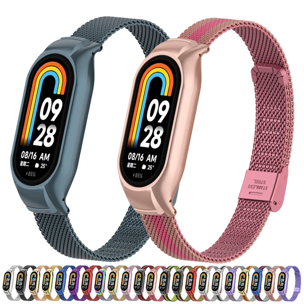 

Milanese Loop Strap For Xiaomi Mi Band 8 NFC stainless steel Quick Release belt Correa Miband8 Bracelet Mi band 8 Accessories